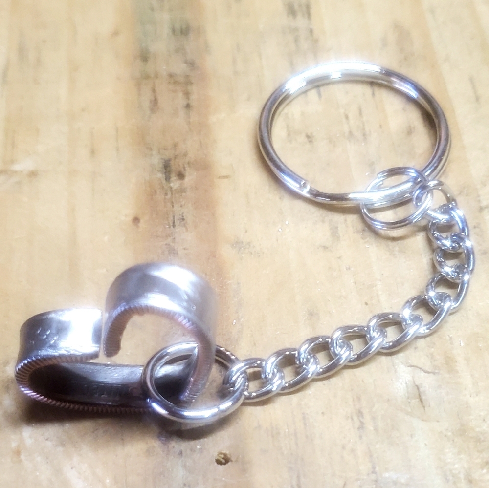 Heart made frome quarter dollar key chain